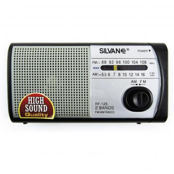 Silvano Radio Portátil AM/FM con Altavoz Exterior, Diseño Exclusivo y Entrada de Auriculares, Operada por Batería