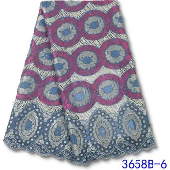 Tissu dentelle africain suisse avec pierres pour robe de fête YA3658B-2