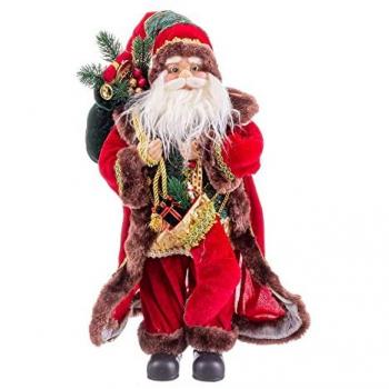 Adorno Navideño Rojo Multicolor Plástico Poliresina Tejido 45 Cm
