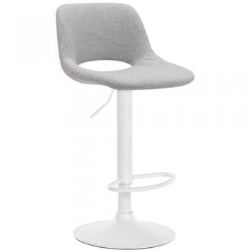Sierra Vanguardia – Taburete Camden 46x42x86 cm, Tela Gris y Ligas Blancas