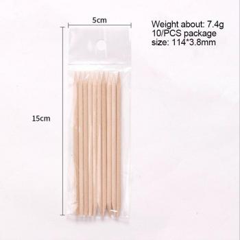 Bâtonnets de manucure en bois orange, 10 pièces