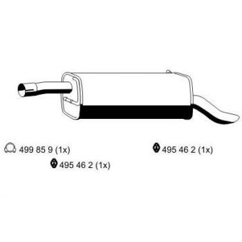 Silencieux arrière ERNST 313254 pour Ford Fusion Break