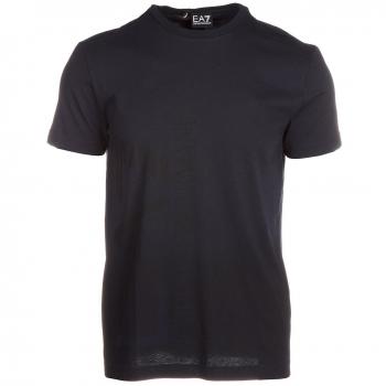 Emporio Armani EA7 Herren Short Sleeve Shirt – Runder Kragen, Blau