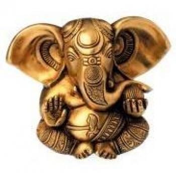 Kleine Ganesha-Statue in Messing (13 cm)