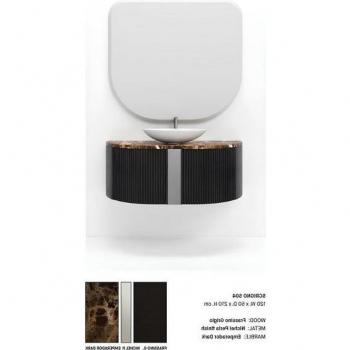 Xlmoebel Schwarzer Badezimmerschrank “Lichtspiel” – Modernes Design, Holzregale, EU-Qualität