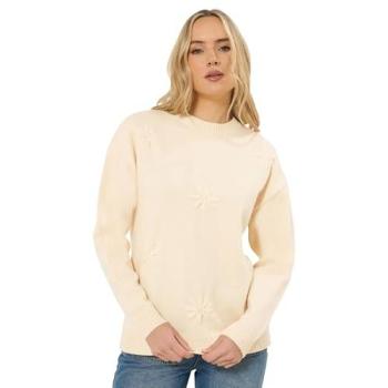 Cream Stitched Elegance – Tall Women’s Jumper, Size 10-12