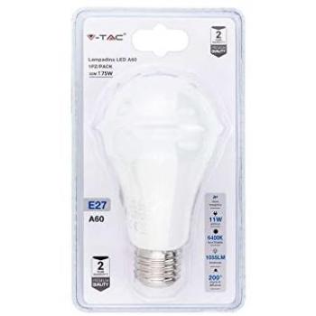 E27 11W A60 6400K LED Lampada V‑TAC – Blister unico