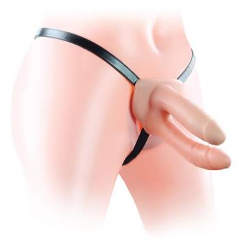 Twin‑Pulse 6″ Hollow Penetration Strap‑On