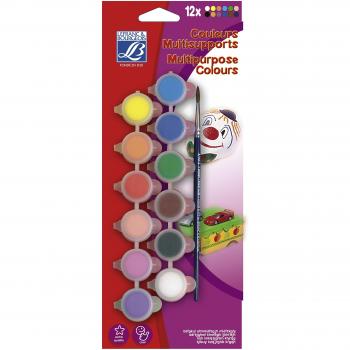 Lefranc Bourgeois Enseigne de Peinture – 12 godets + pinceau (1)