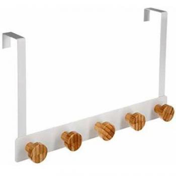 Appendiabiti a 5 Teste in Metallo e Bambù