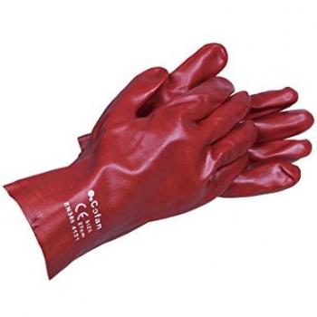 Blister de 12 Unidades: Guantes de PVC Rojo 27 cm (COFAN)