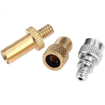 Adaptador de Válvula Trifásico Presta‑Schrader con Aluminio y Extensión