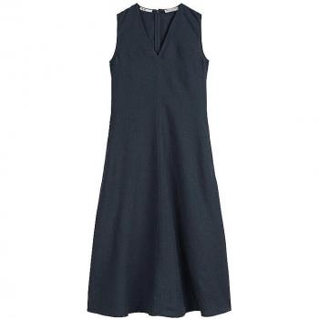 Marc O'Polo Ausgestelltes Kleid aus Leinen, marine, Größe 38