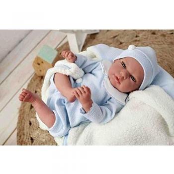 Muñecas Arias Reborn Tiago con Manta y Peluche 40 cm