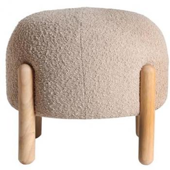 Kodu Reposapiés algodón bouclé gris 45x45x36cm