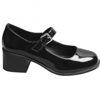 Yours Curve – Chaussures à bloc moyen noir, Extra large, Mary Jane