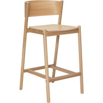 Hubsch Oblique Bar Stool in Natural Finish