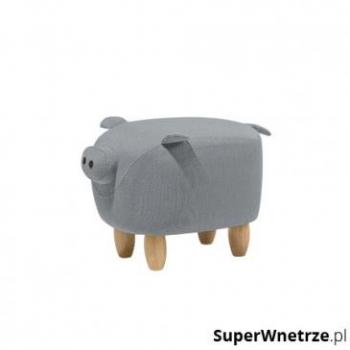Tabouret gris clair pour enfant en forme de cochon Piggy