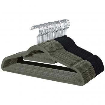 Chrome‑Plated Velvet Coat Hooks – 10 Mini, 20 per Color