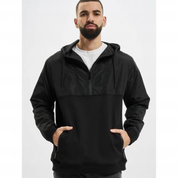 Urban Classics Black Half Zip Military Sweatshirt for Men