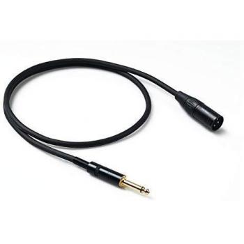 Cavo di collegamento audio professionale con Jack Mono 6,3mm a Cannon XLR 3P Maschio 2m Nero