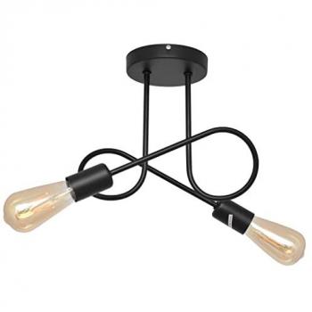 Iluminación Helam Oxford Plafón Negro 38 cm