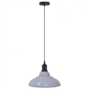 Grey Adjustable Metal Pendant Lamp – 31 cm Ø, E27 Bulb Holder