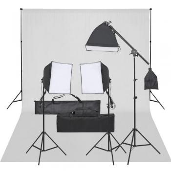 Kit Profissional de Fotografia VidaXL com Iluminação e Fundo