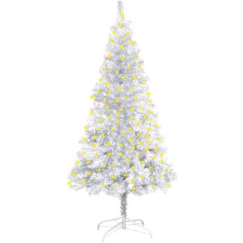 Pre‑Lit Silver 150 cm PET Christmas Tree with Stand (VidaXL)
