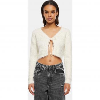 Urban Classics Damen Cardigan mit kurzen Federn
