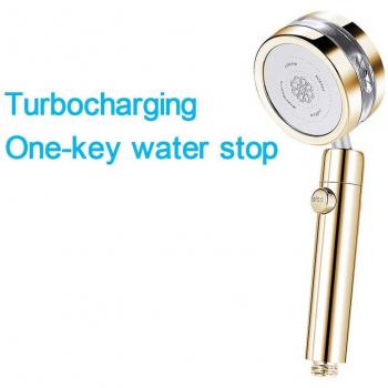 High-Pressure Dual-Sided Shower Head with 360-Degree Rotation and On/Off Button
