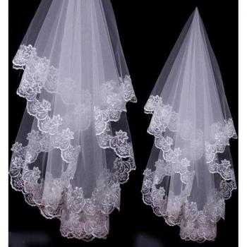 Voile de mariée en dentelle à une couche 150cm