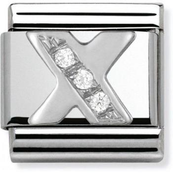 Nomination Classic Silver CZ Letter X