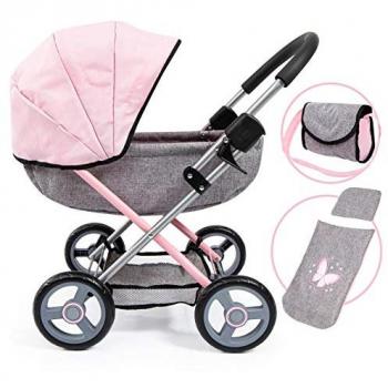 Poussette de poupée pliable Cosy Bayer Design bicolore 46 cm