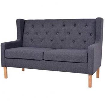 Sofa Dvivietė Grey – Soft‑Fabric Model