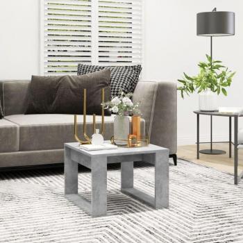 Mesa de Centro TORANA – Diseño en Madera Ingeniería y Hormigón Gris 50×50×35