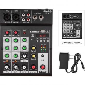 Consola de Audio Portátil Muslady M-4U con Ecualizador de 3 Bandas