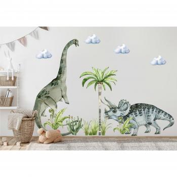 DinoVägg – Brontosaurus och Triceratops‑design