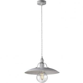 Lámpara Colgante Industrial Hierro Blanco y Plata 30x h14 cm