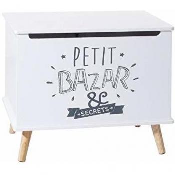 Coffre en bois blanc pour enfants 58x38 cm