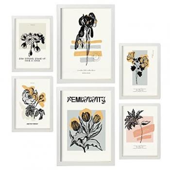 Láminas de Flores en Tinta Negra