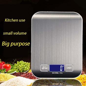 Báscula Digital de Cocina Acero Inoxidable 11lb 5kg 10kg LCD