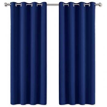 PONY DANCE Thermovorhang für Kinderzimmer, Blickdicht, 2er Set, H 175 x B 140 cm, Blau