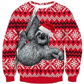 Unisex Weihnachtspullover “Teddy‑Faultier”