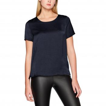 Vila Vicava S/S Top-Noos, Camiseta para Mujer, Azul, Talla X-Small