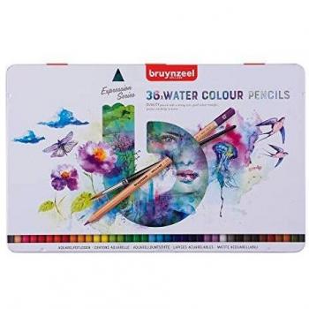 Estuche Metálico Bruynzeel Expression 36 Lápices Acuarelables