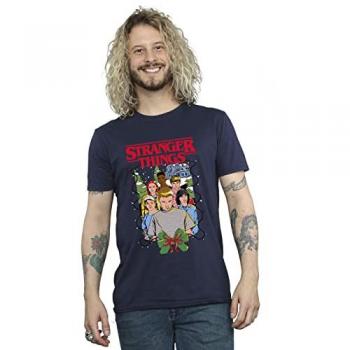 Stranger Things Weihnachts-T-Shirt für Herren navy blau