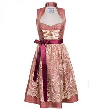 Edelnes Exklusives Designer Midi Dirndl Diana mit Spitzen Schürze