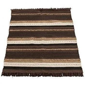 Couverture Coton J-Line Marron Noirs Beige
