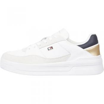 White Metallic Basketball Trainer by Tommy Hilfiger – ESSENT Collection